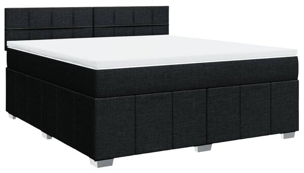 Box spring postel s matrací černá 180x200 cm textil 3287149