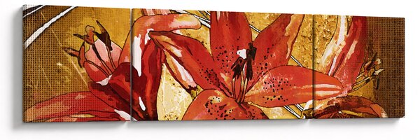 Obraz květů lilií (170x50 cm)