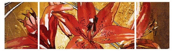Obraz květů lilií (170x50 cm)