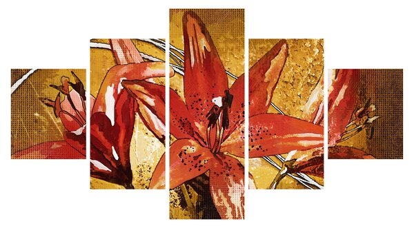 Obraz květů lilií (125x70 cm)