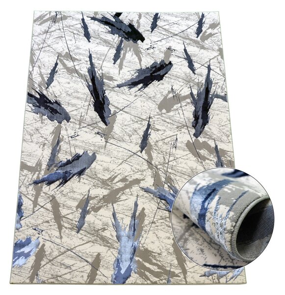 BE Koberec Allianz 6310 Navy - tmavě modrý, béžový obdélníkový Rozměr: 60x100 cm