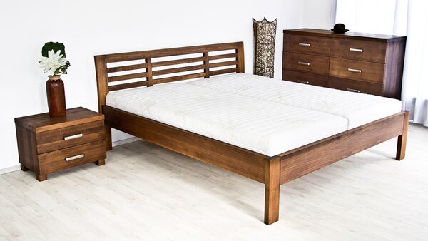 Postel GABRIELA Buk 180x200 - Dřevěná postel z masivu, bukové dvoulůžko o šíři masivu 4 cm