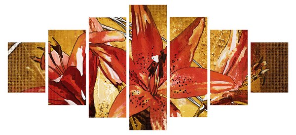 Obraz květů lilií (210x100 cm)