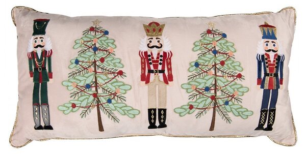 Vánoční dekorační polštář s Louskáčky Nutcracker - 76*35*4 cm - Clayre & Eef