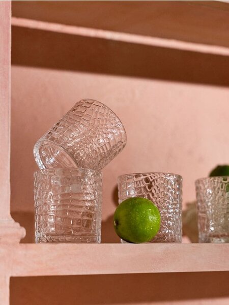 Sinsay - Sada sklenic s reliéfním vzorem 4 pack - clear