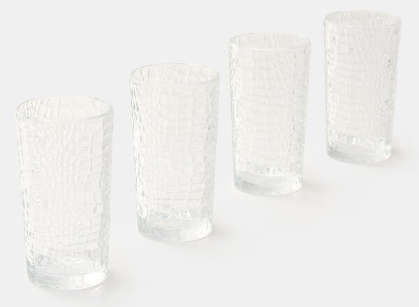 Sinsay - Sklenice s reliéfním vzorem 4 pack - clear
