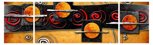 Obraz abstrakce - Planety (170x50 cm)
