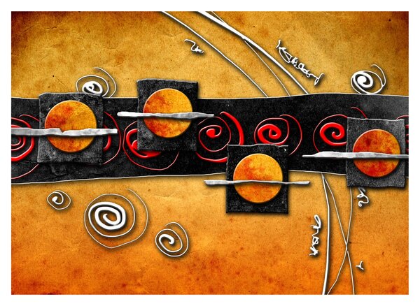Obraz abstrakce - Planety (70x50 cm)