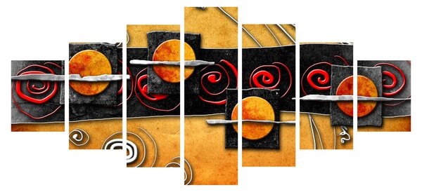Obraz abstrakce - Planety (210x100 cm)
