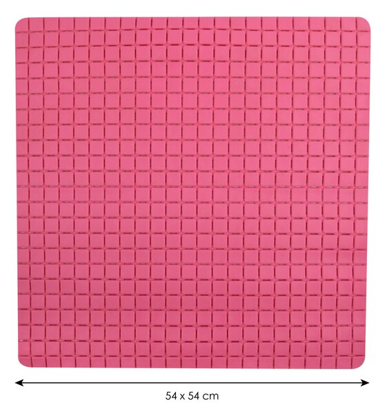 MSV protiskluzová podložka do sprchy QUADRO Premium, růžová, SBA kaučuk, 54 x 54 cm