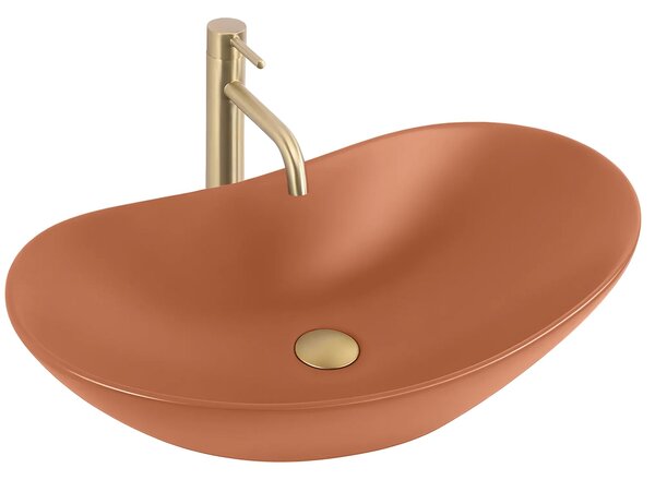 Rea Royal, umyvadlo na desku 615×360×155 mm, oranžová matná, REA-U3530