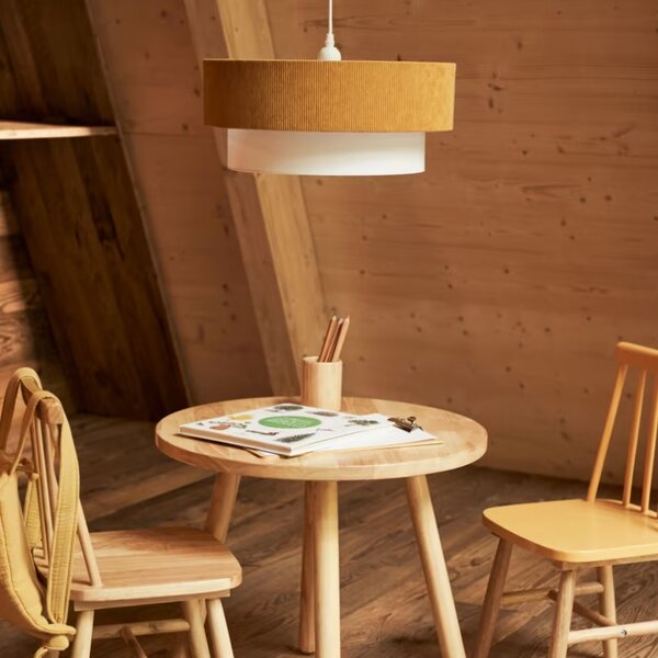 Žluté závěsné světlo Kave Home Bianella 40 cm