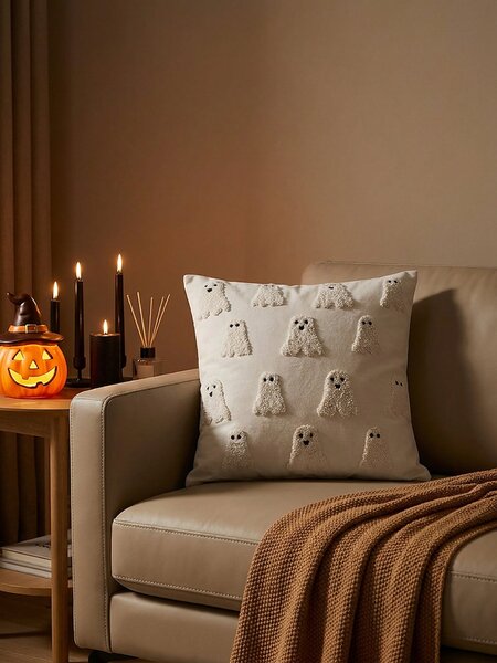Sinsay - Halloweenský dekorativní povlak na polštář s motivem duchů - černá