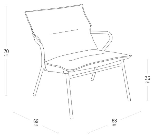Nízké polstrované křeslo VENCE BeComfort šedá Dark Grey