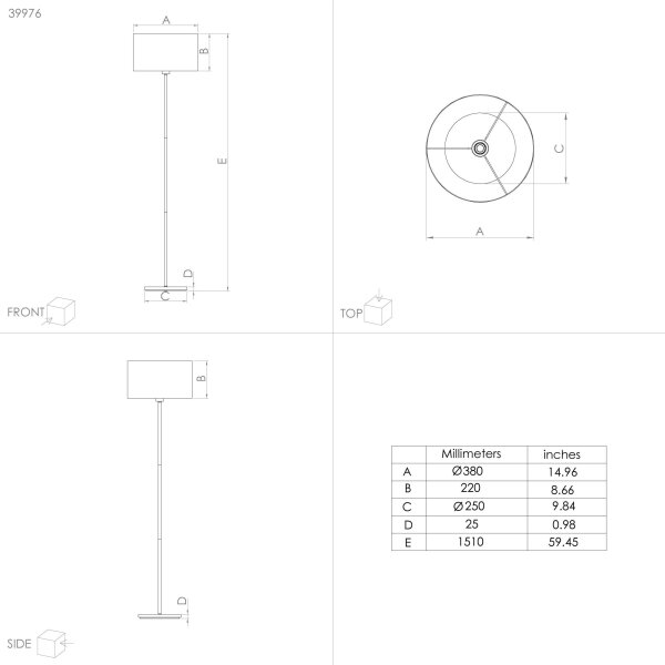 Eglo 39976 - Stojací lampa CASUARITA 1xE27/40W/230V modrá/zlatá