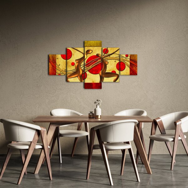 Abstraktní obraz se dvěma ženami (125x70 cm)