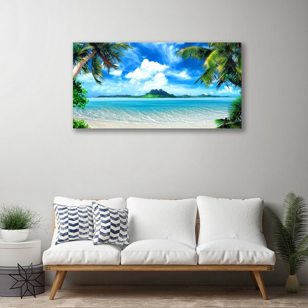 Obraz na plátně Palmy Moře Tropický Ostrov 100x50 cm