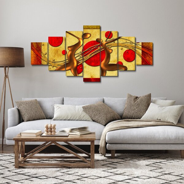 Abstraktní obraz se dvěma ženami (210x100 cm)
