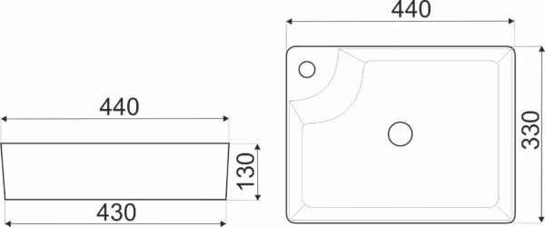 Novoterm Keramické umyvadlo na desku NV-KR-44