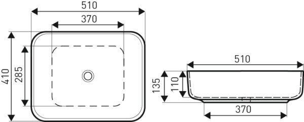 Novoterm Keramické umyvadlo na desku NV-KR-384 bílé