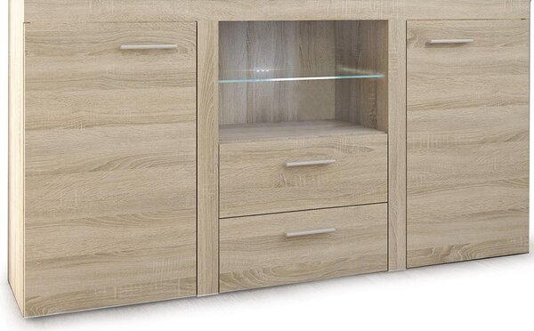 Obývací stěna RUMBA XL + komoda 2F2S | 300 + 156,4 cm | sonoma