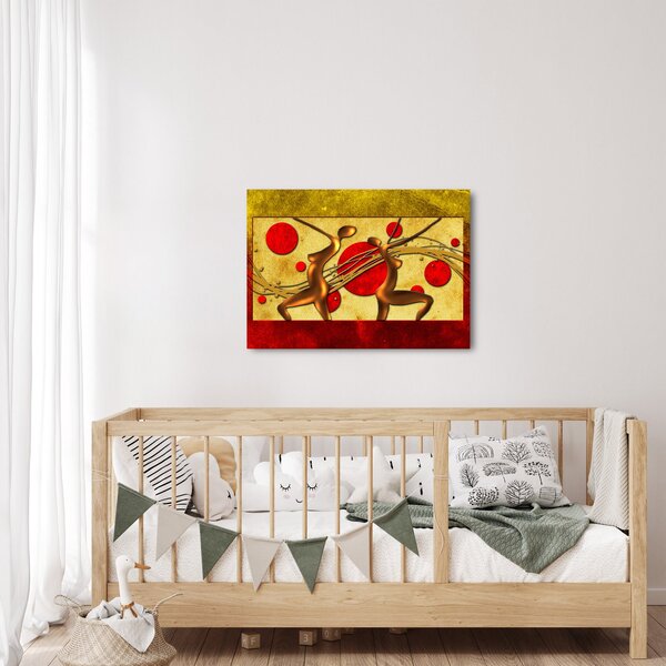 Abstraktní obraz se dvěma ženami (70x50 cm)