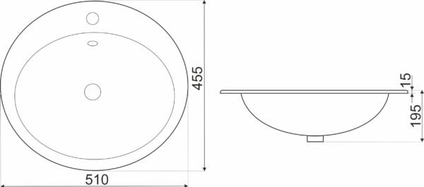Novoterm Zápustné keramické umyvadlo NV-KR-132 bílé