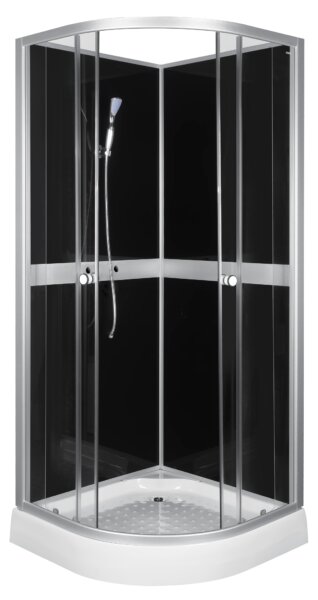 Novoterm Sprchový box čtvrtkruhový NV-Cessla 90 B, 90x90 černý