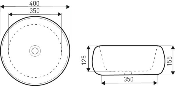 Novoterm Keramické umyvadlo na desku NV-KR-802 (ø 40,5 cm) bílé