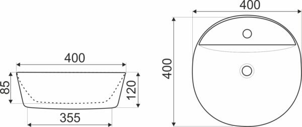Novoterm Keramické umyvadlo na desku NV-KR-850