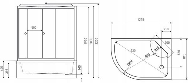 Novoterm Hydromasážní box NV-Jonk P 120x80 pravý