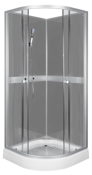 Novoterm Sprchový box čtvrtkruhový NV-Cessla 80 G, 80x80 šedý