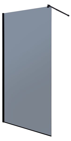 Novoterm Sprchová zástěna Walk-in NV-Line 100 G, černá/grafit - bez vaničky