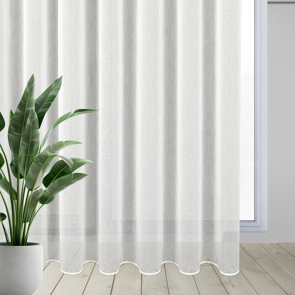 Voálová záclona s jemnou strukturou přírodní bílá s olůvkem metráž Ervi N 5024