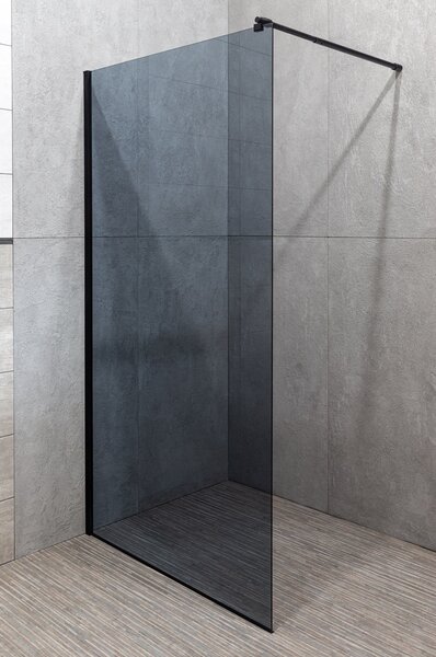 Novoterm Sprchová zástěna Walk-in NV-Line 100 G, černá/grafit - bez vaničky