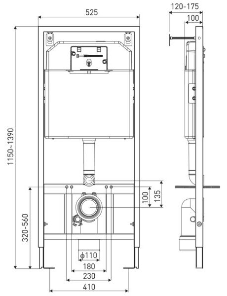 Novoterm Podomítkový modul pro závěsné WC NV-K-50 Slim