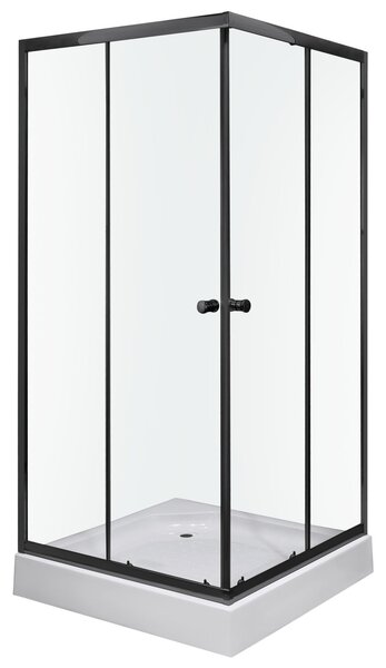 Novoterm Čtvercový sprchový kout NV-Olga 80x80 černá/transparent - bez vaničky