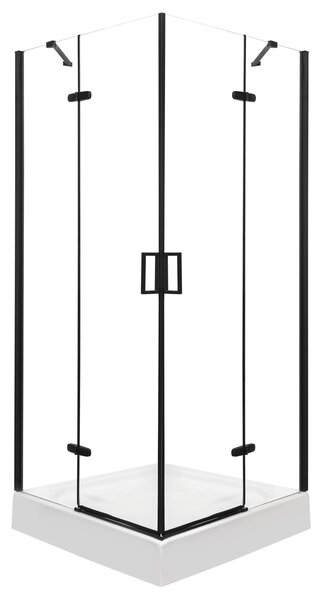 Novoterm Čtvercový sprchový kout NV-Flow 90x90 černá/transparent - bez vaničky
