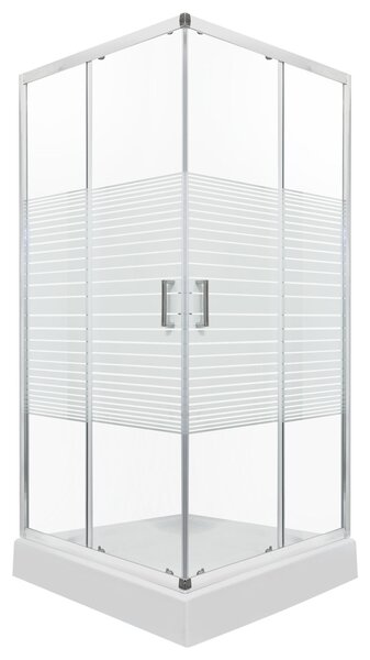 Novoterm Čtvercový sprchový kout NV-Madera 80x80 chrom/transparent - bez vaničky