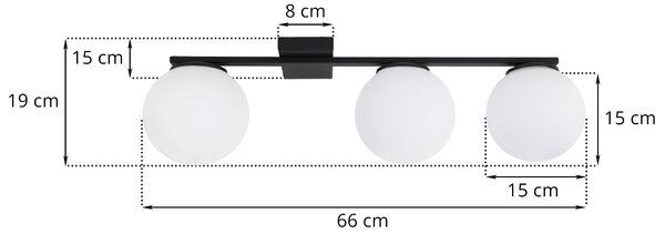 Stropní svítidlo Florence, 3x bílé skleněné stínítko