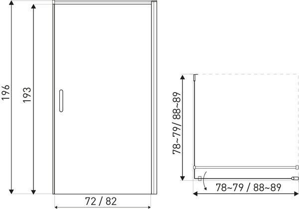 Novoterm Čtvercový sprchový kout NV-Hera 80x80 černá/transparent - bez vaničky