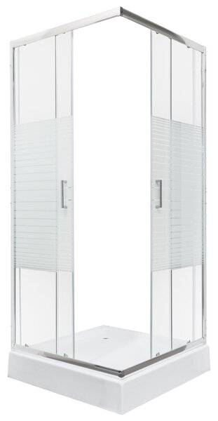 Novoterm Čtvercový sprchový kout NV-Madera 80x80 chrom/transparent - bez vaničky