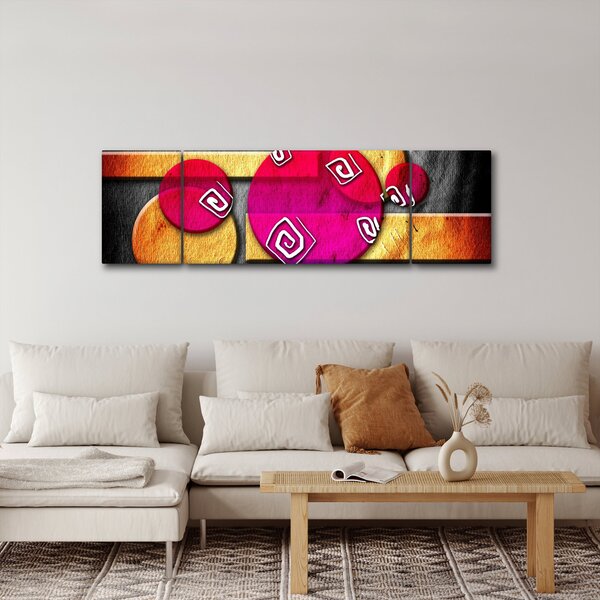Abstraktní obraz s historickými symboly (170x50 cm)