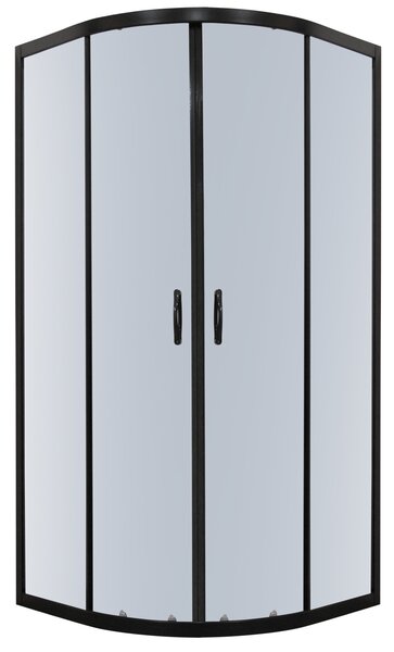 Novoterm Čtvrtkruhový sprchový kout NV-Tiara 80x80 černá/grafit - bez vaničky