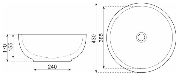 Novoterm Keramické umyvadlo na desku NV-KR-140 bílé