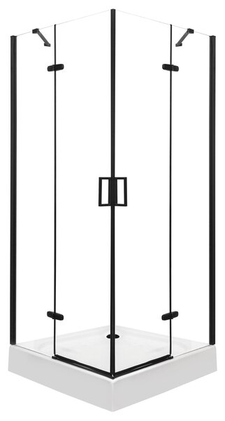 Novoterm Čtvercový sprchový kout NV-Flow 80x80 černá/transparent + vanička