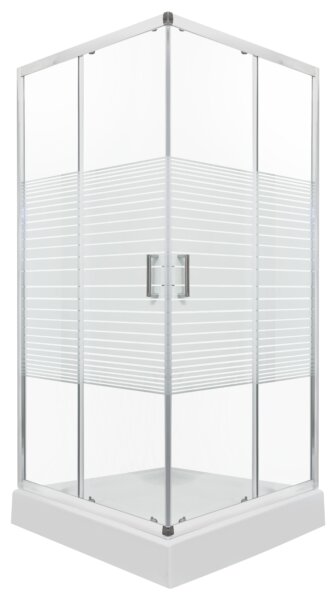 Novoterm Čtvercový sprchový kout NV-Madera STR 80x80 chrom/transparent + vanička