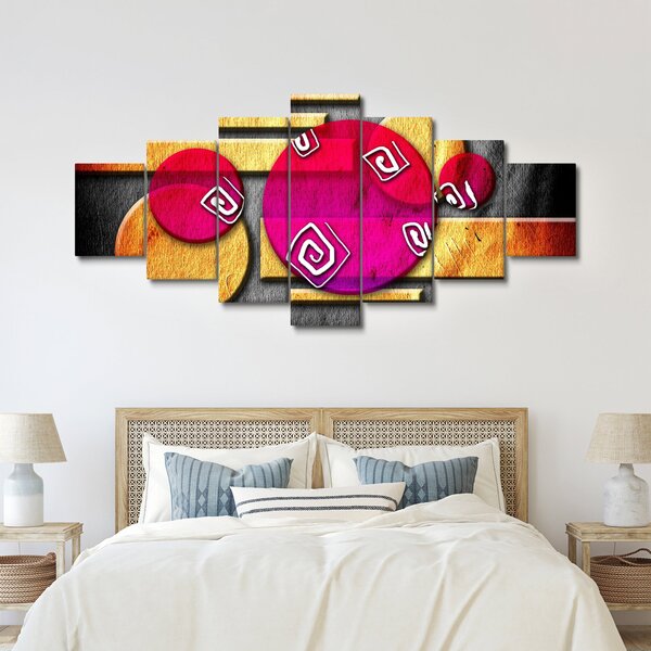 Abstraktní obraz s historickými symboly (210x100 cm)