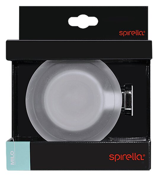 Spirella nástěnná mýdlenka MILO, bílá, sklo, chromovaná ocel