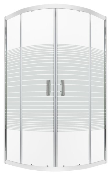 Novoterm Čtvrtkruhový sprchový kout NV-Madera STR 80x80 chrom/potisk - bez vaničky